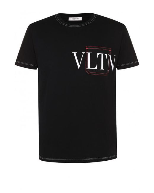 Valentino Хлопковая футболка с принтом