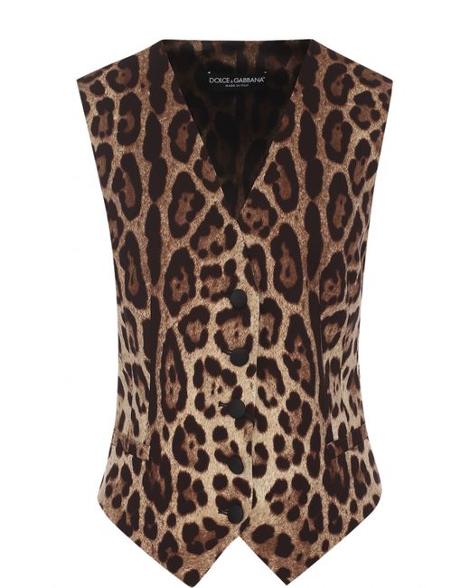 Dolce & Gabbana Приталенный жилет с леопардовым принтом
