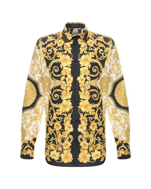 Versace Хлопковая сорочка с воротником кент