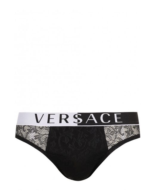 Versace Брифы с кружевной отделкой на широкой резинке