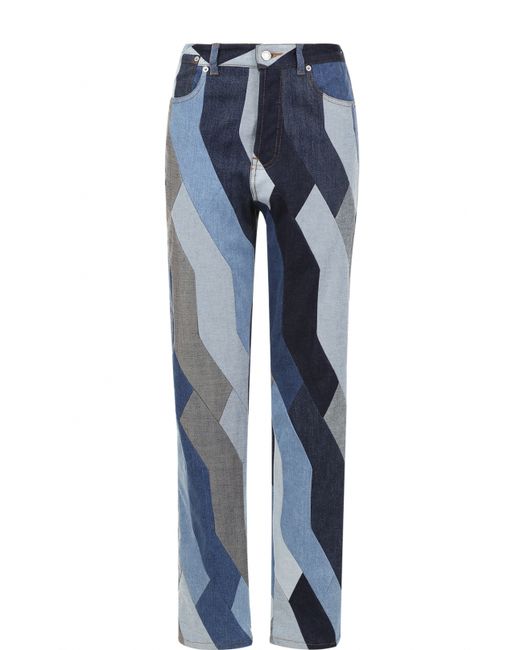 Dries Van Noten Разноцветные составные джинсы прямого кроя