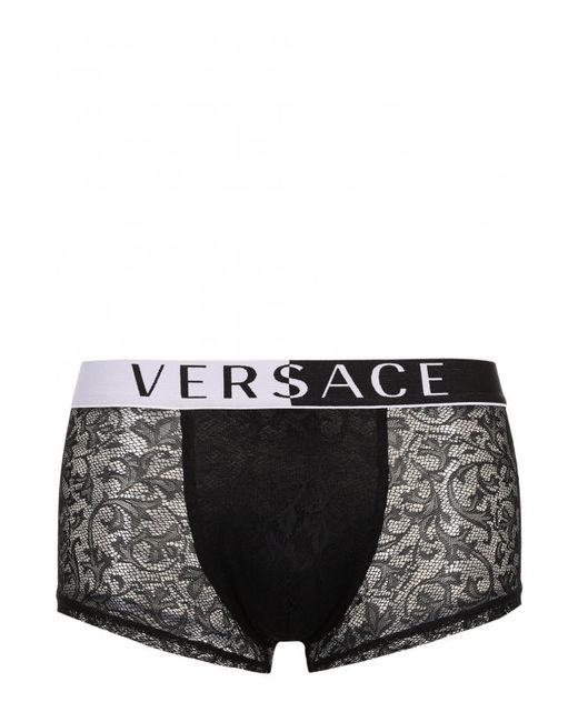 Versace Боксеры с кружевной отделкой на широкой резинке