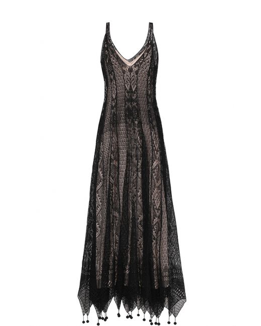 Alexander McQueen Вязаное шелковое платье с декоративной отделкой