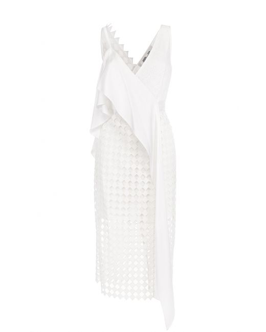 Diane Von Furstenberg Кружевное платье-миди асимметричного кроя