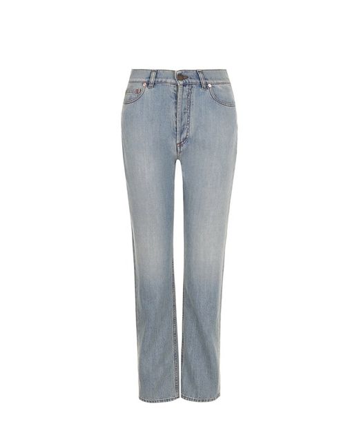 Valentino Укороченные джинсы прямого кроя с потертостями