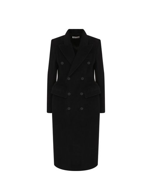 Balenciaga Приталенное двубортное пальто из шерсти
