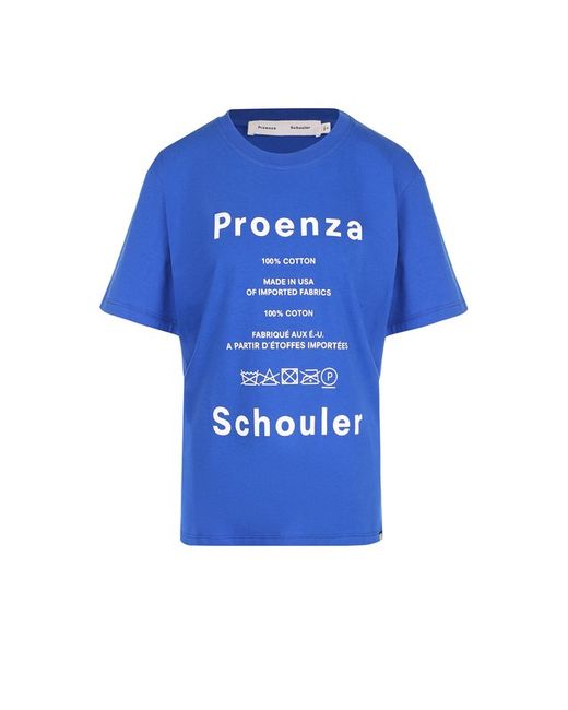 Proenza Schouler Хлопковая футболка с круглым вырезом и принтом