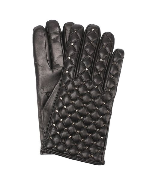 Valentino Кожаные перчатки с металлизированной отделкой