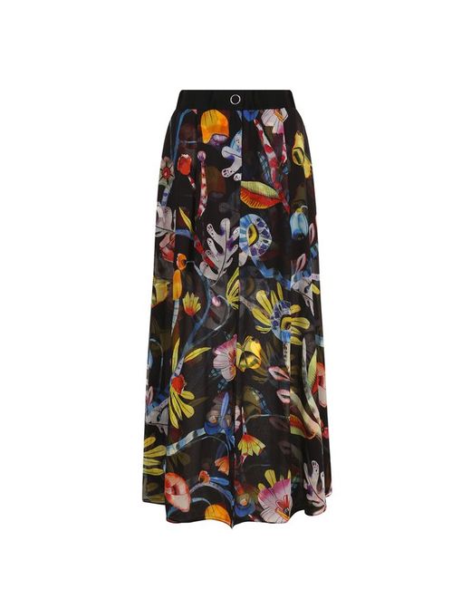 Giorgio Armani Шелковая юбка-макси с цветочным принтом