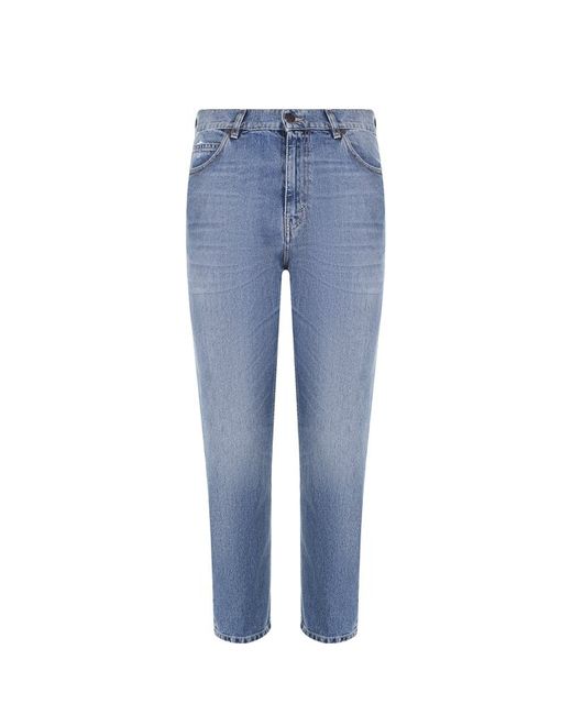 Stella Mccartney Укороченные джинсы прямого кроя с потертостями