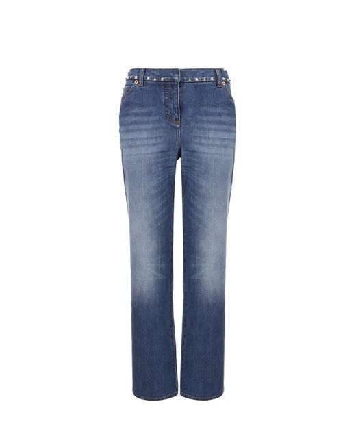 Valentino Укороченные расклешенные джинсы с заклепками