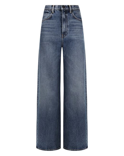DENIM x ALEXANDER WANG Расклешенные джинсы с потертостями