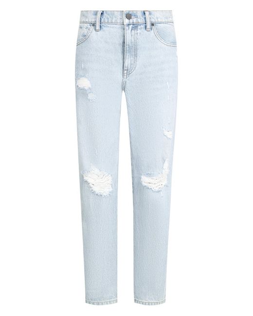 DENIM x ALEXANDER WANG Укороченные джинсы с потертостями