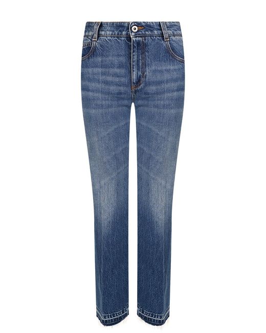 Stella Mccartney Укороченные расклешенные джинсы со стрелками и потертостями