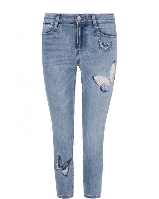 Dkny Укороченные джинсы-скинни с вышивкой