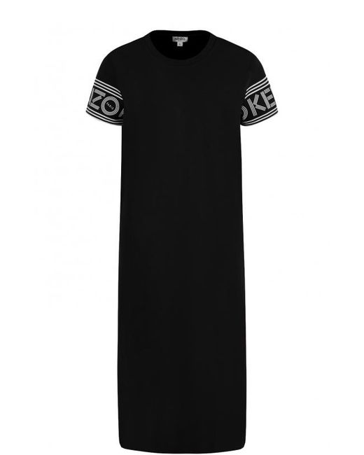 Kenzo Однотонное платье-футболка с круглым вырезом