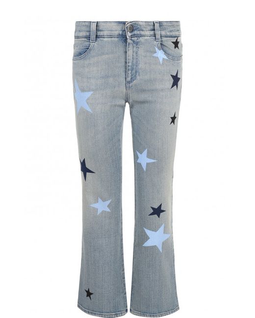 Stella Mccartney Укороченные расклешенные джинсы с принтом в виде звезд