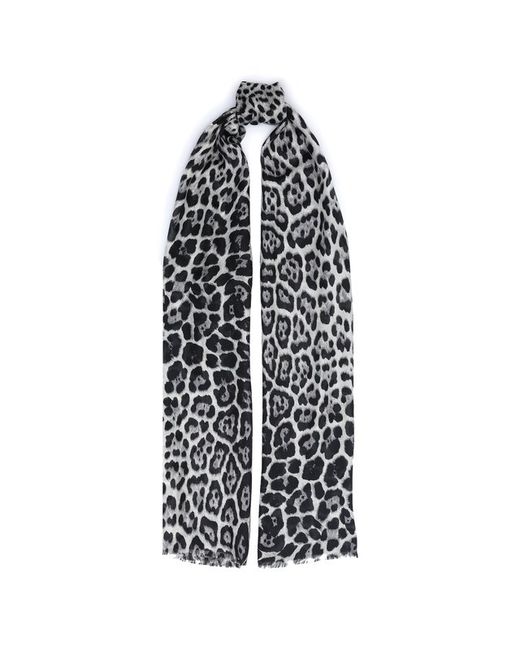 Saint Laurent Шелковый шарф с леопардовым принтом
