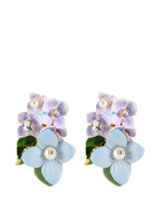 Dolce & Gabbana Серьги-клипсы с цветочным декором и кристаллами Swarovski