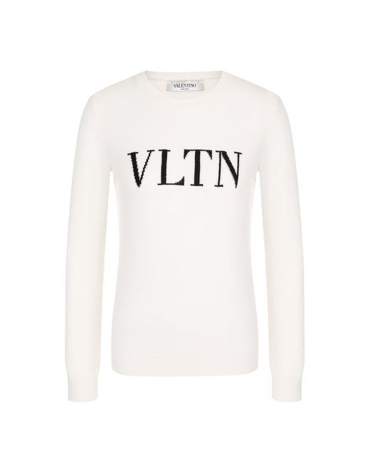 Valentino Пуловер из смеси шерсти и кашемира с логотипом бренда