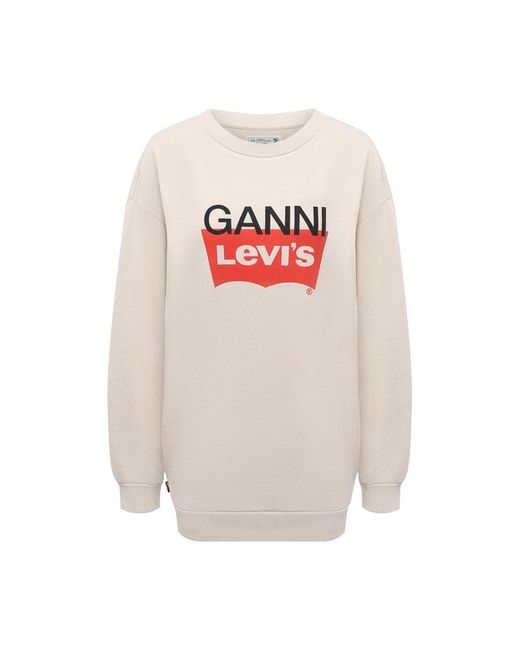 Ganni Хлопковый пуловер x Levis