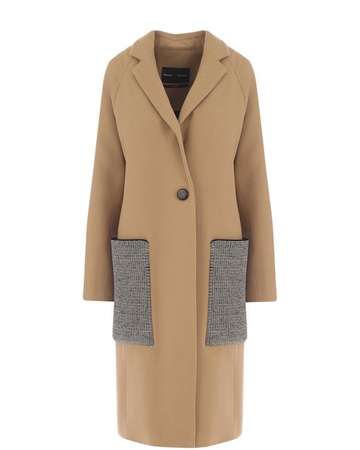 Proenza Schouler Шерстяное пальто с контрастными накладными карманами