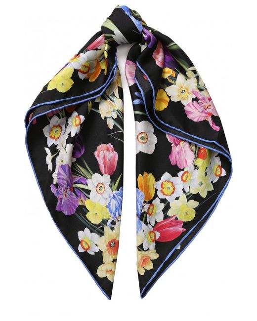 Dolce & Gabbana Шелковый платок с цветочным принтом