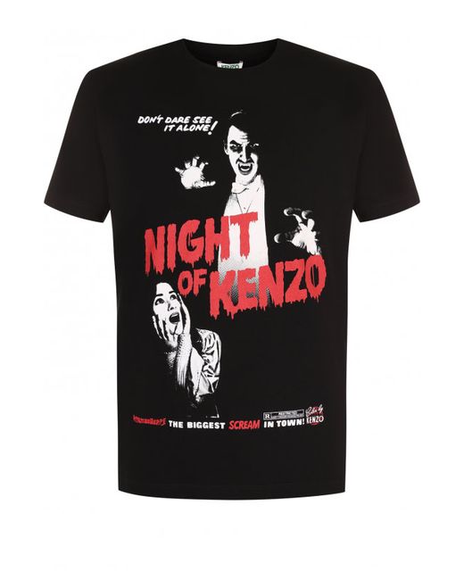 Kenzo Хлопковая футболка с принтом