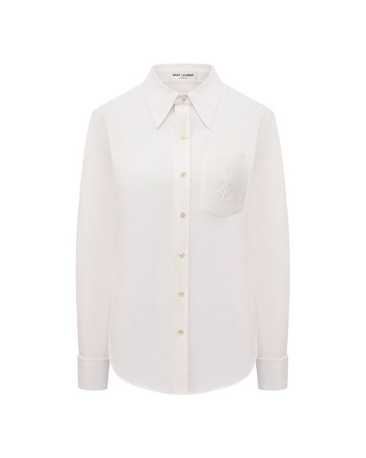 Saint Laurent Рубашка из смеси льна и хлопка
