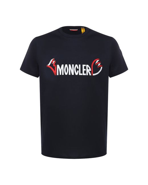 Moncler Хлопковая футболка с принтом