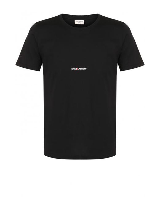 Saint Laurent Хлопковая футболка с логотипом бренда