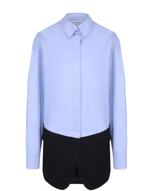 Paco Rabanne Хлопковая блуза прямого кроя с контрастной отделкой