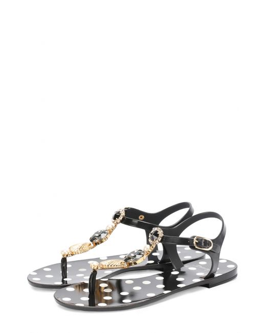 Dolce & Gabbana Резиновые сандалии с кристаллами