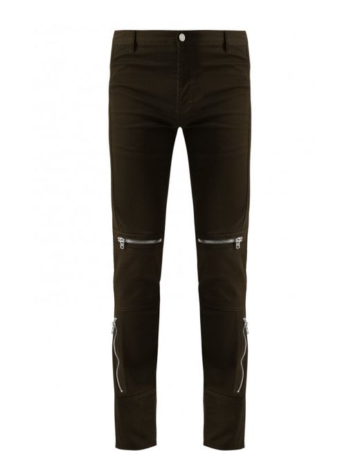 Givenchy Хлопковые брюки прямого кроя с декоративными молниями