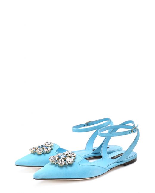 Dolce & Gabbana Замшевые балетки Bellucci с кристаллами