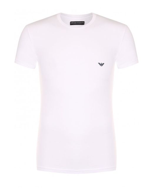 Emporio Armani Хлопковая футболка с круглым вырезом