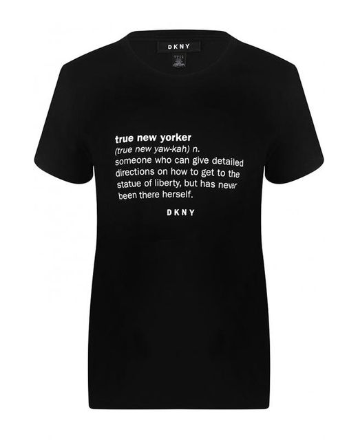 Dkny Хлопковая футболка с контрастными надписями
