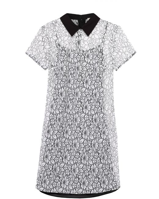 Michael Michael Kors Кружевное мини-платье с контрастным отложным воротником