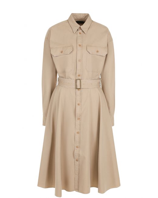 Polo Ralph Lauren Платье-рубашка с накладными карманами и поясом