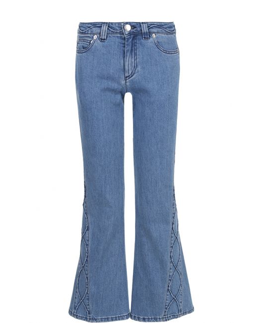 See By Chloe Укороченные расклешенные джинсы с фактурной отделкой