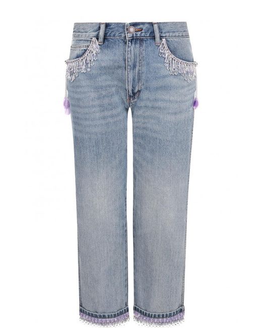 Marc Jacobs Укороченные джинсы прямого кроя с декоративной отделкой