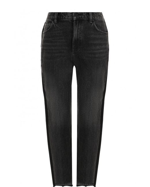 DENIM x ALEXANDER WANG Укороченные джинсы с потертостями