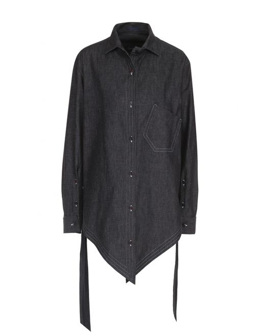 Yohji Yamamoto Джинсовая блуза асимметричного кроя