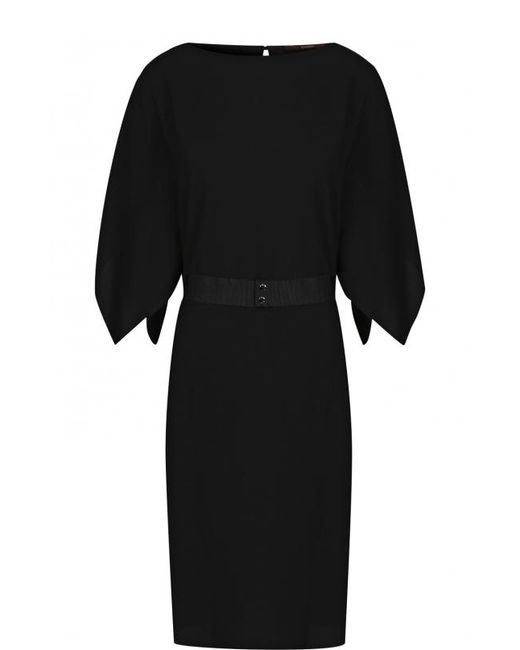 Windsor Однотонное платье-миди с контрастным поясом
