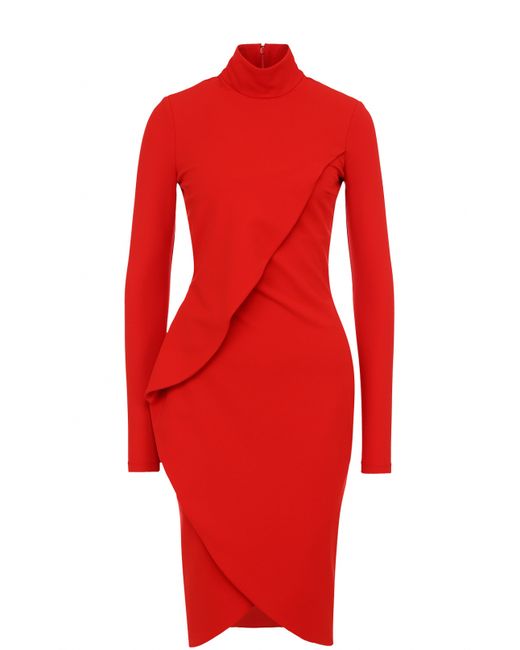 Givenchy Приталенное платье с длинным рукавом и воротником-стойкой