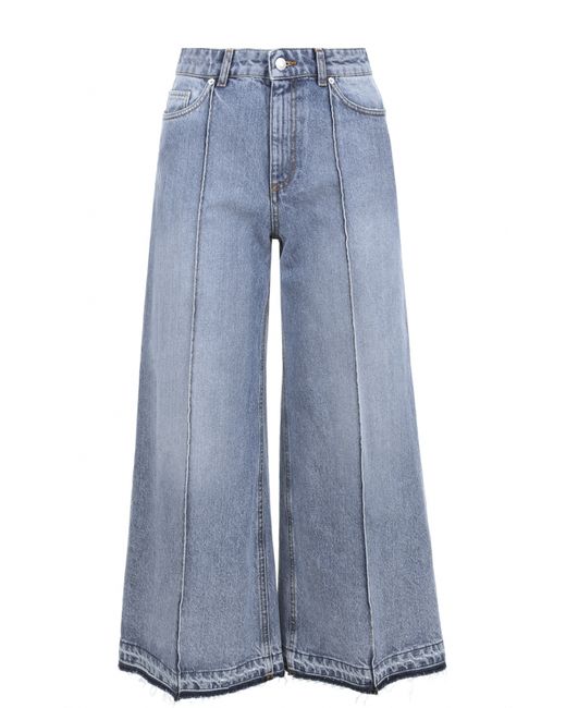 Alexander McQueen Укороченные расклешенные джинсы с потертостями