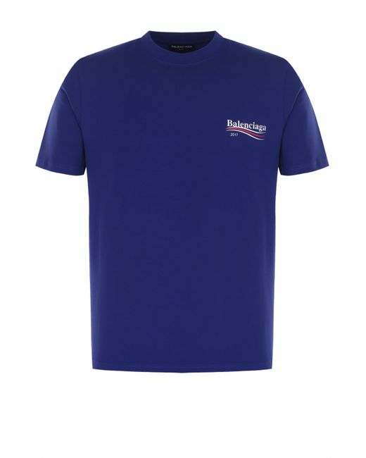 Balenciaga Хлопковая футболка свободного кроя с логотипом бренда