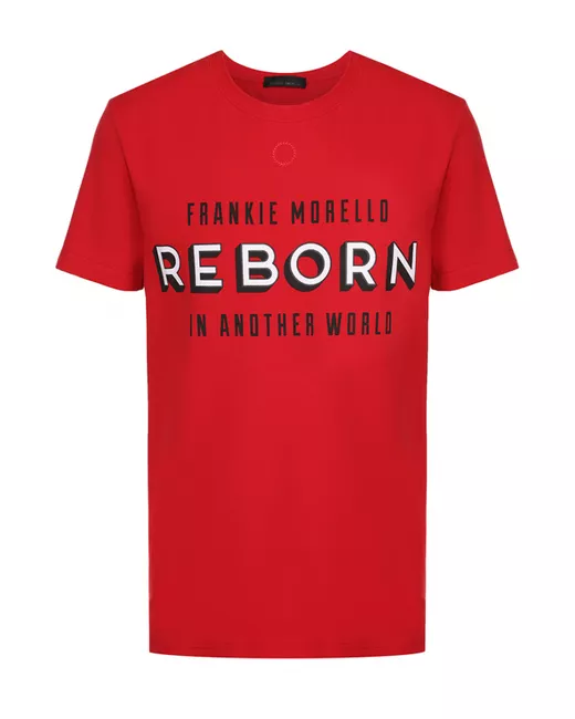Frankie Morello Хлопковая футболка с контрастным принтом