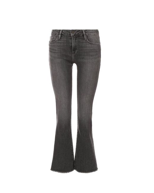 Frame Denim Расклешенные укороченные джинсы с бахромой