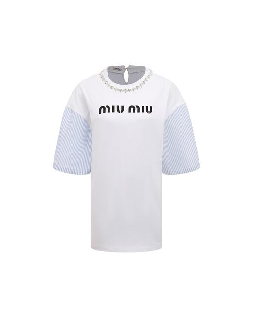 Miu Miu Хлопковая футболка